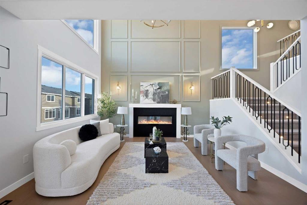 Grand living room staging